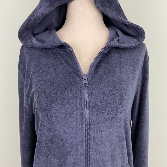 NWT Zella x Nordstrom | Oversized Velour Zip Hoodie Pockets XS - Picture 2 of 8